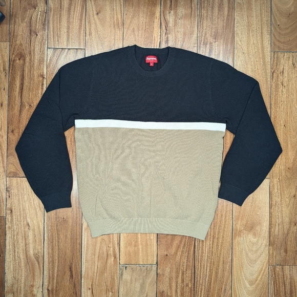 Supreme Pique Crewneck Sweater Supreme Vertical Striped Pique